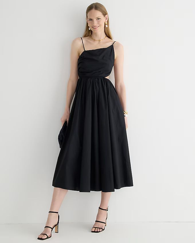 Collection side-cutout midi dress in cotton poplin | J.Crew US