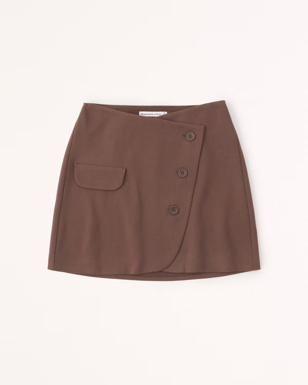 Women's Wrapped Suiting Mini Skirt | Women's 25% Off Select Styles | Abercrombie.com | Abercrombie & Fitch (US)