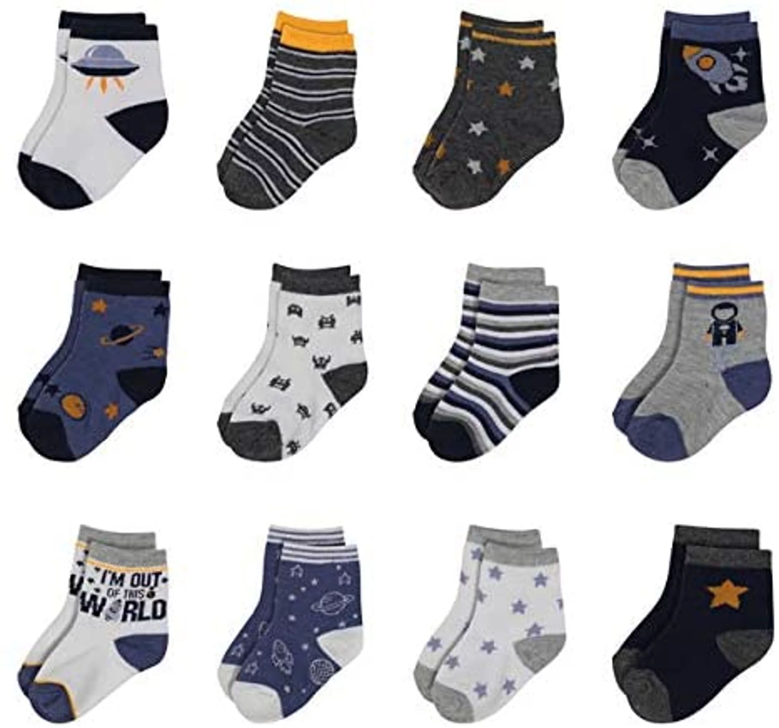 Rising Star Infant Crew Socks for 0-24 Months Baby Boy - Space and Rockets - Walmart.com | Walmart (US)