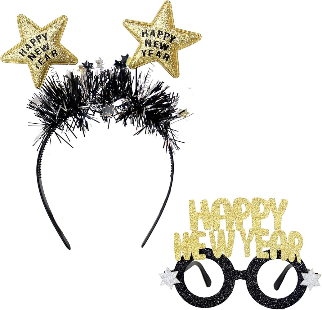 Wildarms New Years Eve Outfit Accessory, 2026 Bopper Headband and Glasses Set, Party Supplies and... | Amazon (US)