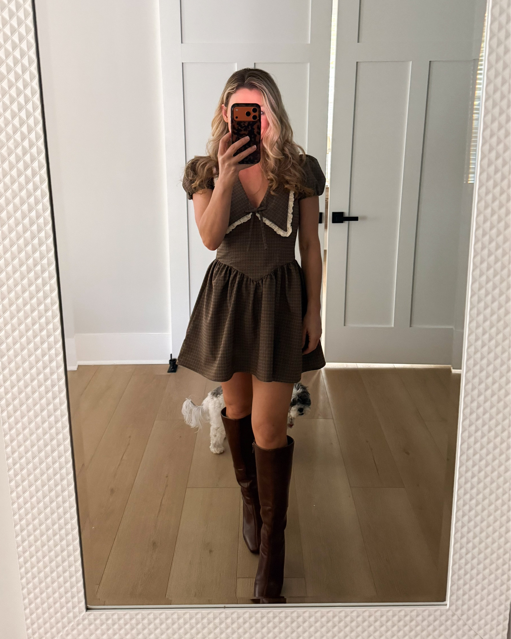 Cute Zara fall plaid mini dress with boots 

#LTKFindsUnder100 #LTKSeasonal #LTKWorkwear