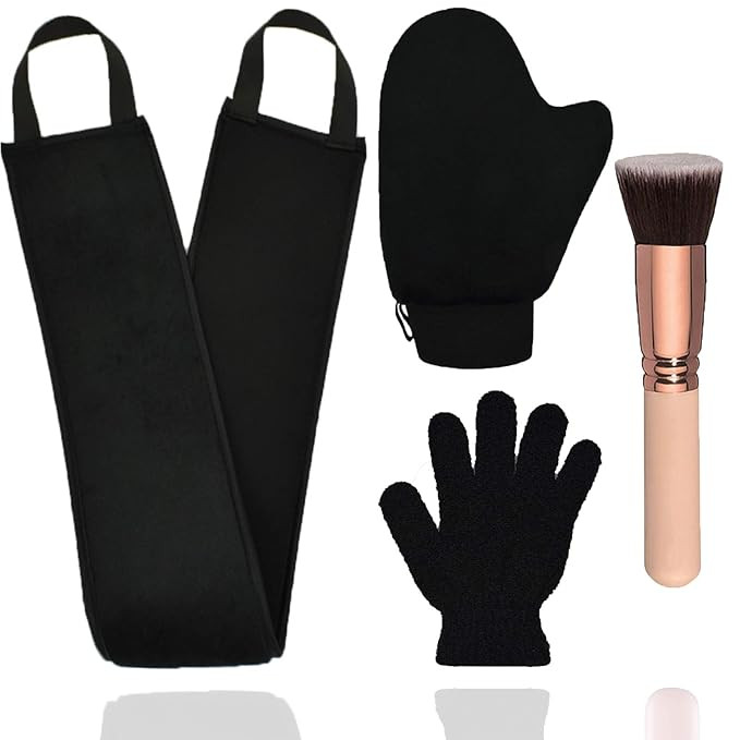 4Pcs Self Tanning Mitt Applicator Kit Set, with Self Tanner Glove, Tanning Lotion Applicator for ... | Amazon (US)