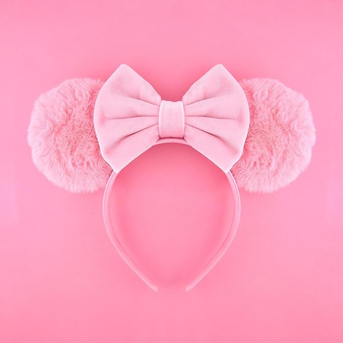 Pink Fur Mouse Ears, Mickey Ears Headband, Stitch Hawaii Ears | Amazon (US)