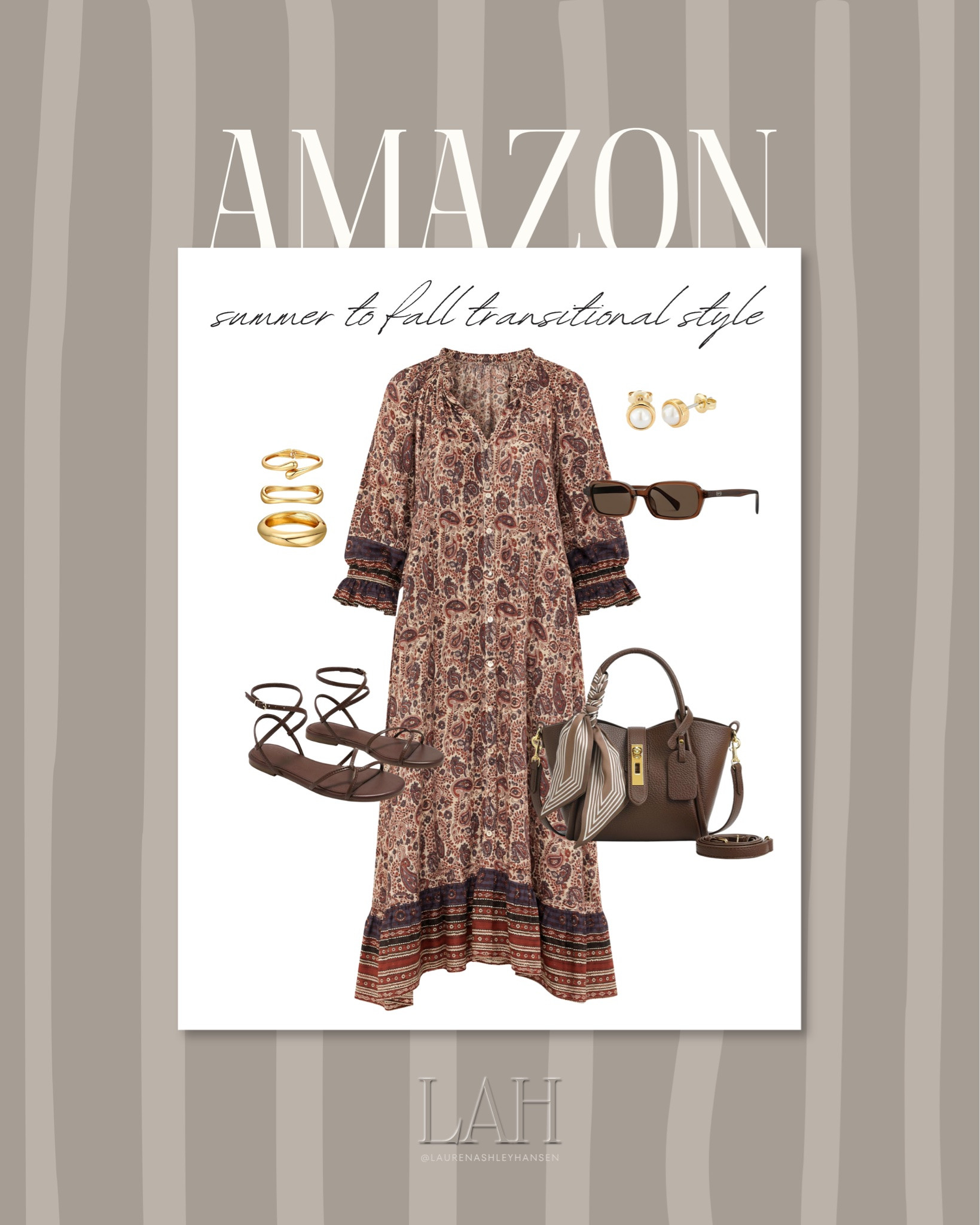 I truly can’t believe this outfit is all Amazon! This dress looks like one you would find at Nordstrom. I love how airy it is for the summer to fall transitional days.

#LTKgrwm #LTKootd