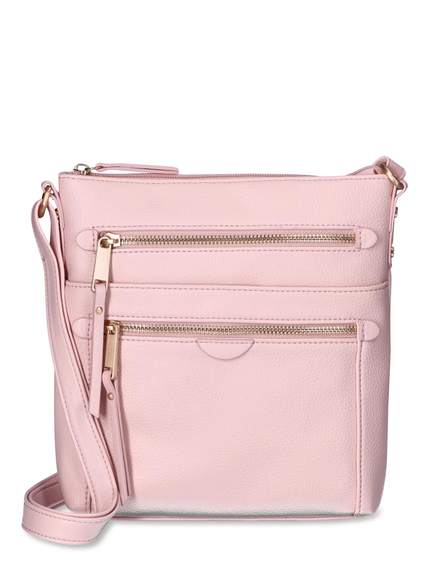 Time and Tru Women's Norah Crossbody Handbag, Pink Blush | Walmart (US)