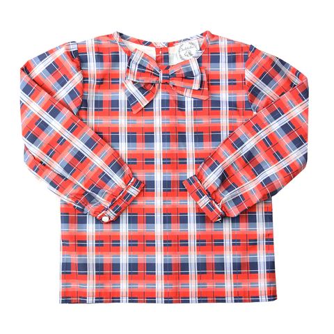 Primary Plaid Bow Top | The Bella Bean