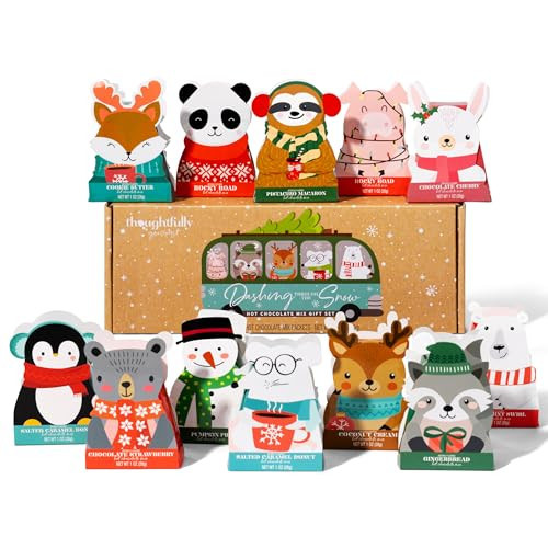 Thoughtfully Gourmet, Hot Chocolate Gift Set in Holiday Character Packaging, Flavors Include Rocky Road, Cookies Butter, Pumpkin Pie & More, Set of 12 | Amazon (US)