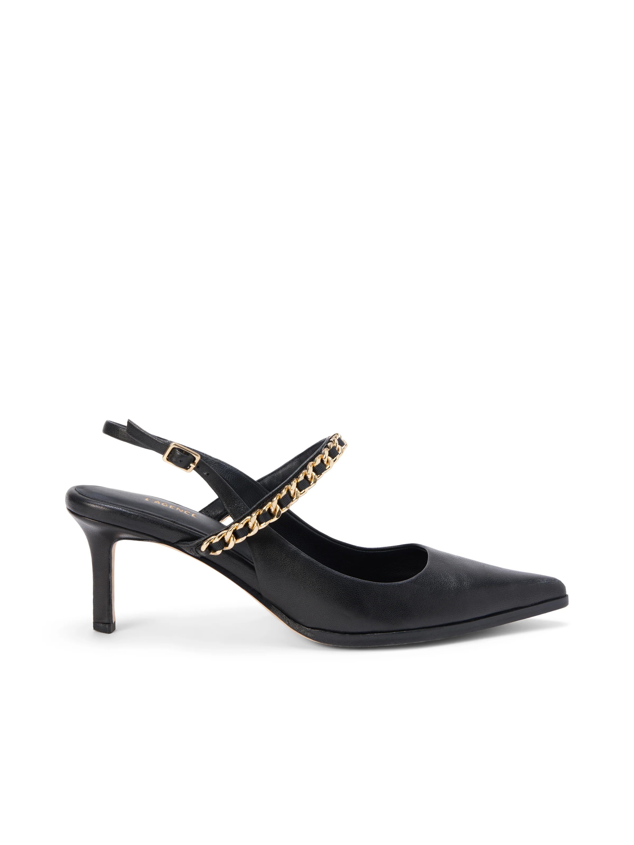 L'AGENCE - Georgine Slingback Pump in Black Leather | L'Agence