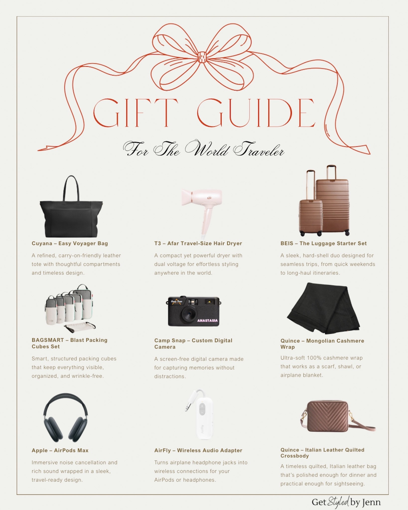 The kind of travel upgrades you don’t realize you need until you have them.

From chic luggage to flight-changing tech, these are the tried-and-true essentials that make every trip smoother, quieter, and more elevated.

#LTKGiftGuide #LTKHoliday #LTKTravel