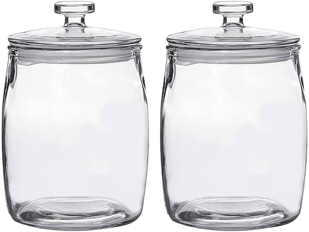 Half Gallon Glass Jars with Lid, Wide Mouth Cookie Jars Set of 2, Apothecary Jars for Candy, Glas... | Amazon (US)