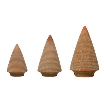 5-1/2" Round x 9-1/2"H Stoneware Tree, Distressed Terra-cotta & Moss Finish | Burke Decor
