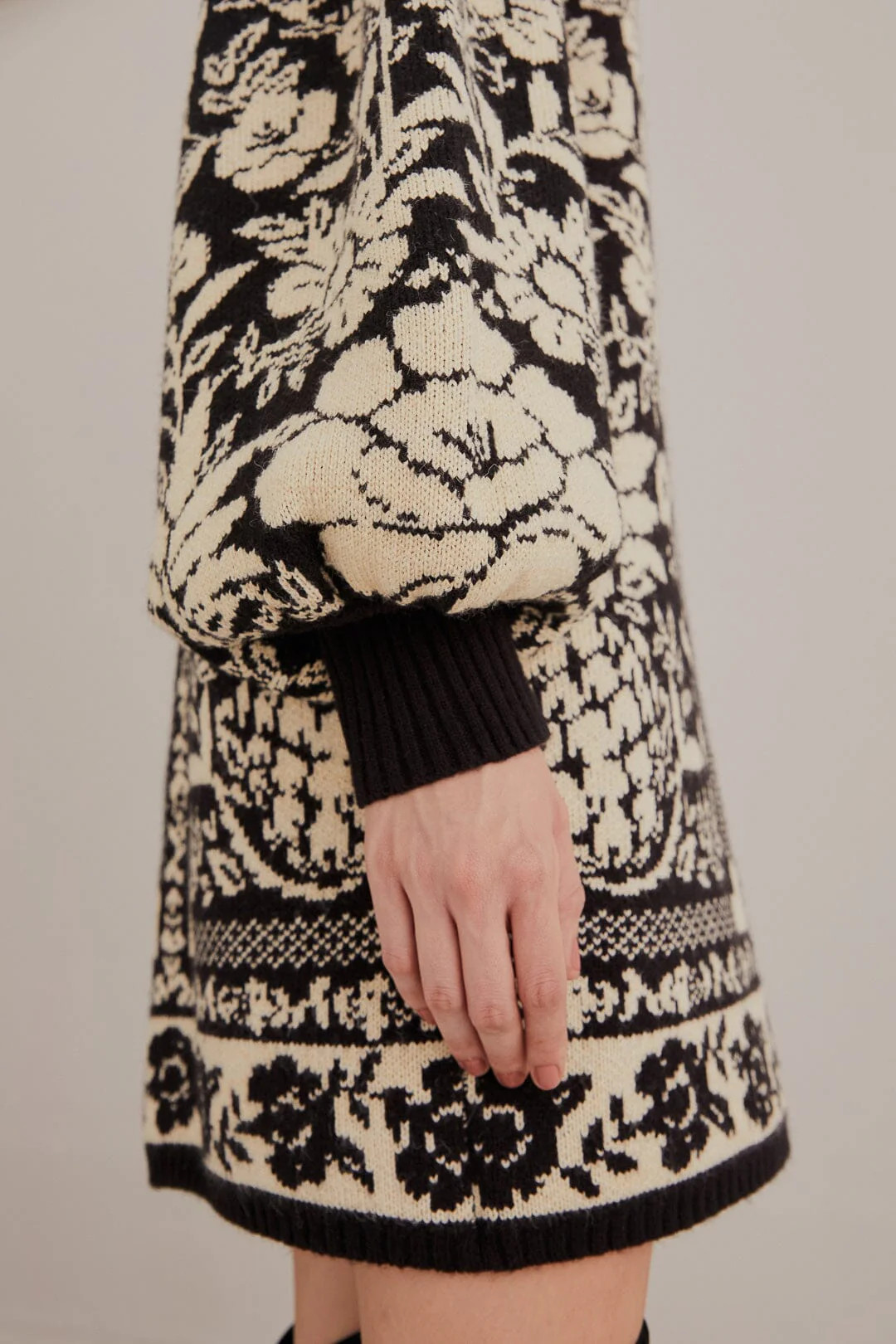 black pineapple garden mini sweater dress | FarmRio (US)