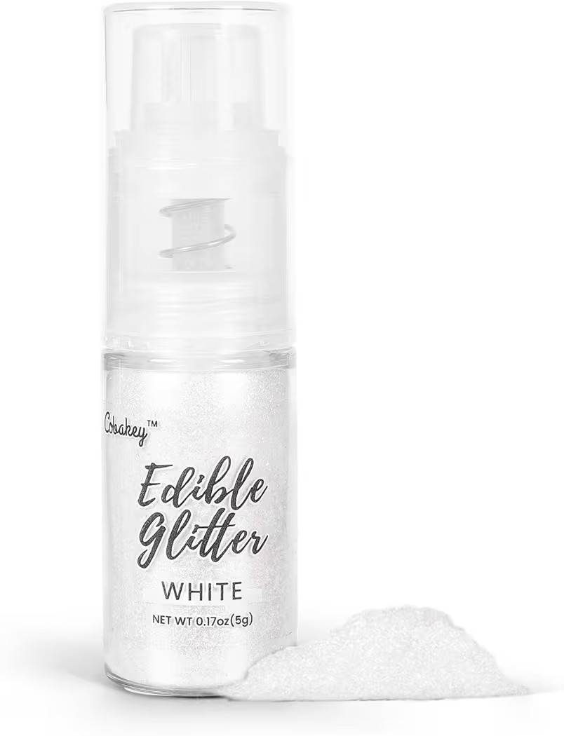 Shimmer White Edible Glitter Spray, 5g Edible Glitter for Cocktails, Cobakey Luster Dust Edible f... | Amazon (US)