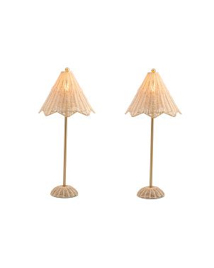 Set Of 2 Rattan Lamps | Marshalls