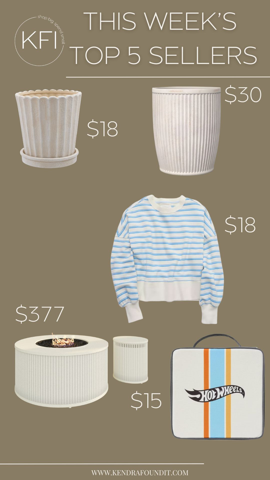 These are the pieces that are making everything feel a little more elevated lately—and they’re all surprisingly affordable. The fluted fire pit from Walmart is such a statement piece for any backyard setup (it looks way more expensive than it is), and the matching $18 fluted planter is an easy way to tie the whole look together. I also found the prettiest European-style planter at Target that gives that high-end, textured look for less. The $18 Aerie sweatshirt is on major sale right now and is one of those easy, throw-on pieces you’ll live in. And if you have kids (or just love a good nostalgic find), the Hot Wheels carrying case is actually so cool—it opens up to store all the cars and even turns into a built-in race track. Such a fun one. Linked everything here. 

 #LTKootd #LTKHome #LTKKids