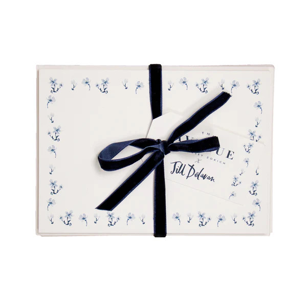 Hand-painted Stationery Set, Blue Wildflower | The Avenue