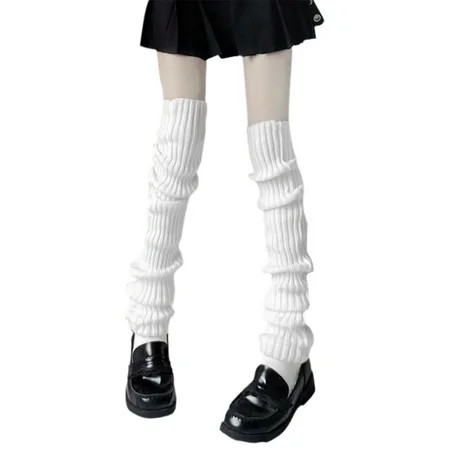 Leg Warmers for Women 80s - | Knitted Scrunch Socks | Extra Long White Black Legwarmers for Girls Wi | Walmart (US)