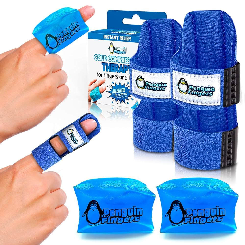 Penguin Finger Ice Pack & Splint - Cold Gel Compression Wrap, Ultra Flexible, One Size Fits All, ... | Amazon (US)