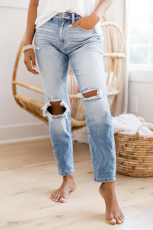 Lesley High Waisted Mom Jeans | The Pink Lily Boutique