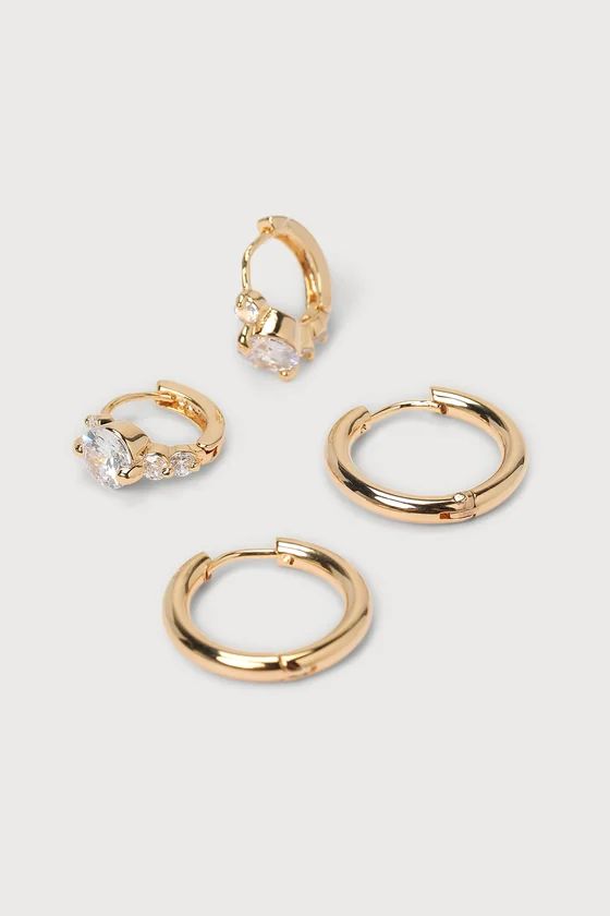 Glowing Perfection 14KT Gold Huggie Earring Set | Lulus (US)