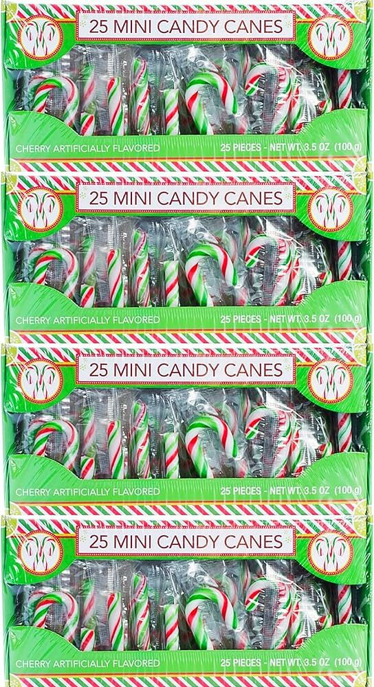 Candy Cane Cherry Flavored | 30 Mini Candy Canes in Each Box - Net 4.2 Oz Pack of 3 - 90 Total Co... | Amazon (US)