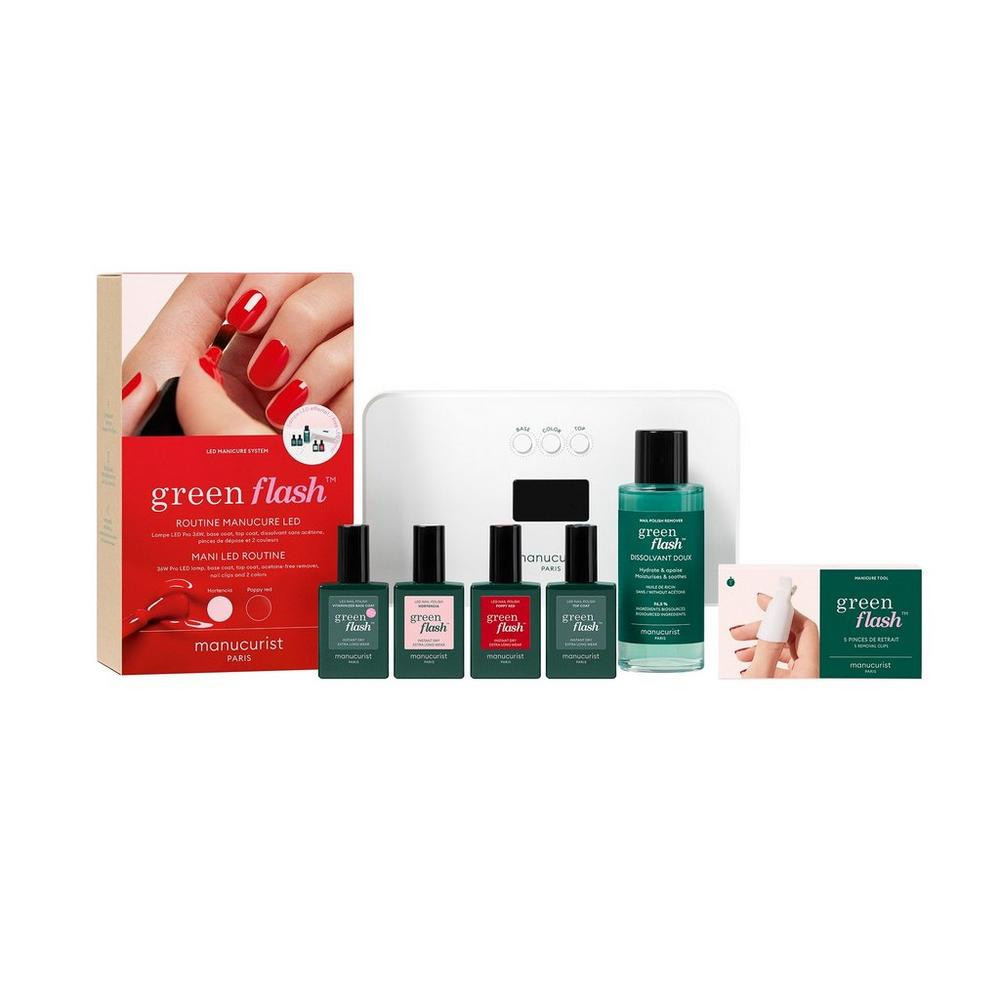 Manucurist Green Flash Routine Set, Gel Nail Polish Kit with LED Lamp | Ulta
