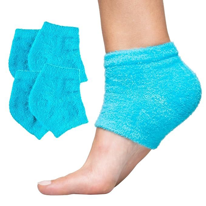 ZenToes Moisturizing Heel Socks 2 Pairs Gel Lined Fuzzy Toeless Spa Socks to Heal and Treat Dry, ... | Amazon (US)