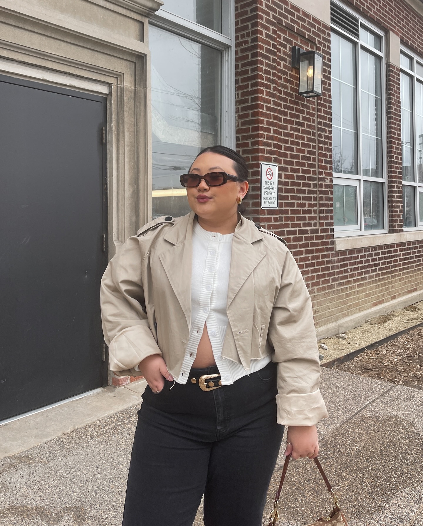 When a simple outfit makes you feel the best!!! Felt like a Pinterest girl in this 🤭

Outfit Breakdown:
Cardigan @rossdressforless 
Cropped Trench @amazon @amazonfashion 
Jeans @marshalls 
Sneakers @adidas 
Bag @coach 
Sunnies @amazon 
Fragrance @touchland 

FOLLOW @angelstyledthat for more midsize + short girl fashion inspo

.
.
Outfit diaries, style diaries, style ideas, style trends, spring outfit ideas, outfit inspo, midsize fashion, midsize style, spring style, spring style inspo, spring trends, casual style, spring fashion, short girl style, content creator, fashion blogger
#midsizeoutfit #midsizefashion #midsizegal #midsizefashioninspo 
#midsizestyle #shortgirlfashion #shortgirlstyle #springoutfitinspo #curvystyle #bodypositivity #selflove #relatable #womensupportingwomen #midsizeootd