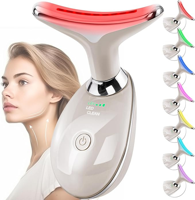 Facial Massager Red-Light-Therapy-for-Face and Neck, Face 𝖲 culpting Wand with 7 Color (Champa... | Amazon (US)