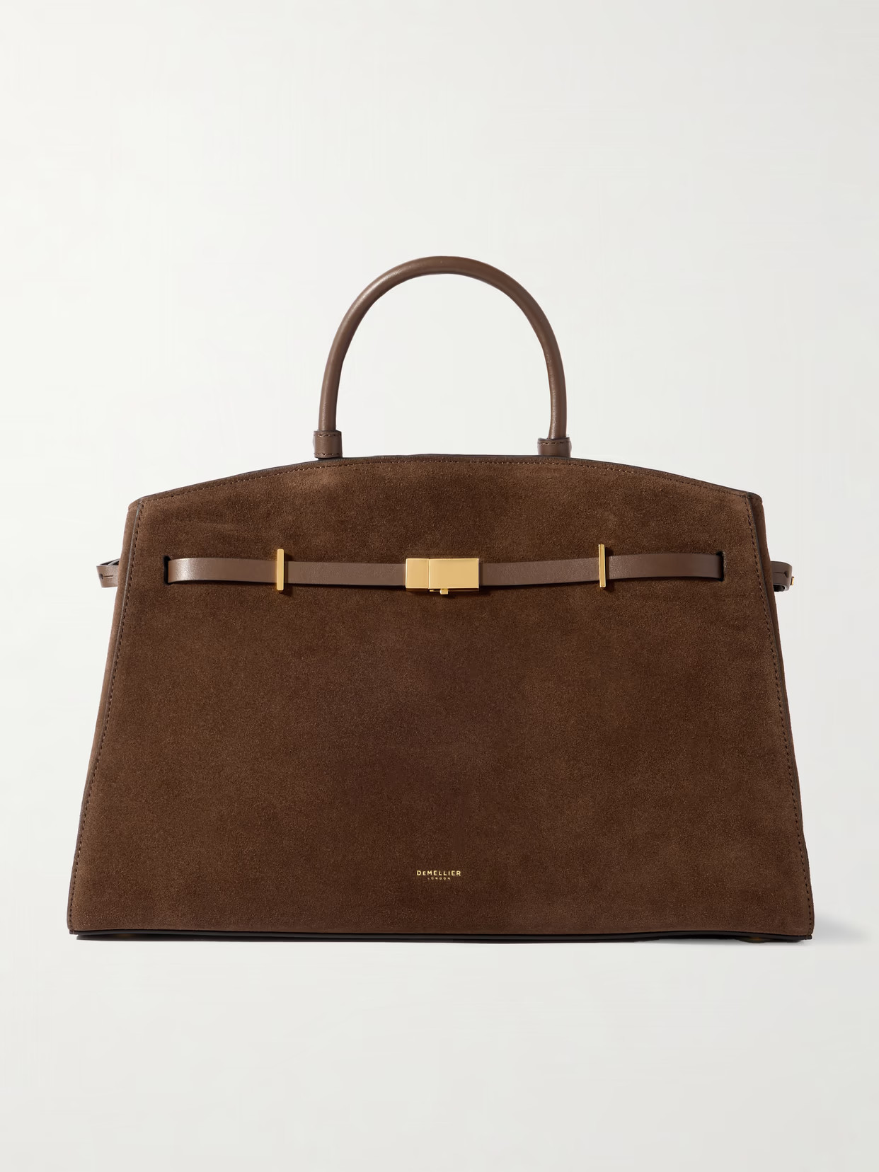 DeMellier - The Hudson Small Suede Tote - Chocolate | NET-A-PORTER (UK & EU)