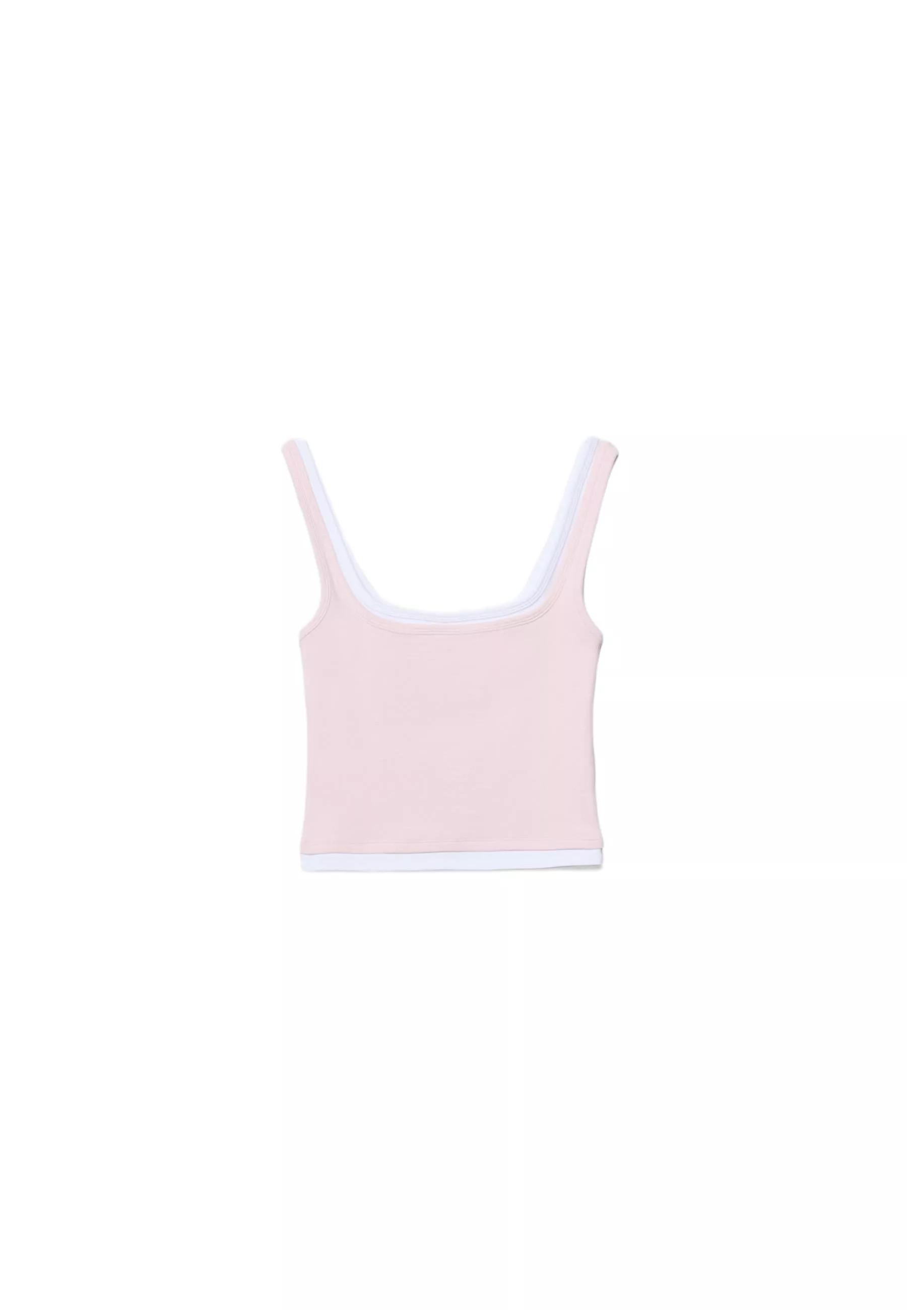 Two-piece effect square neckline top - Women's Tops and Bodysuits | Stradivarius United Kingdom | Stradivarius (UK)