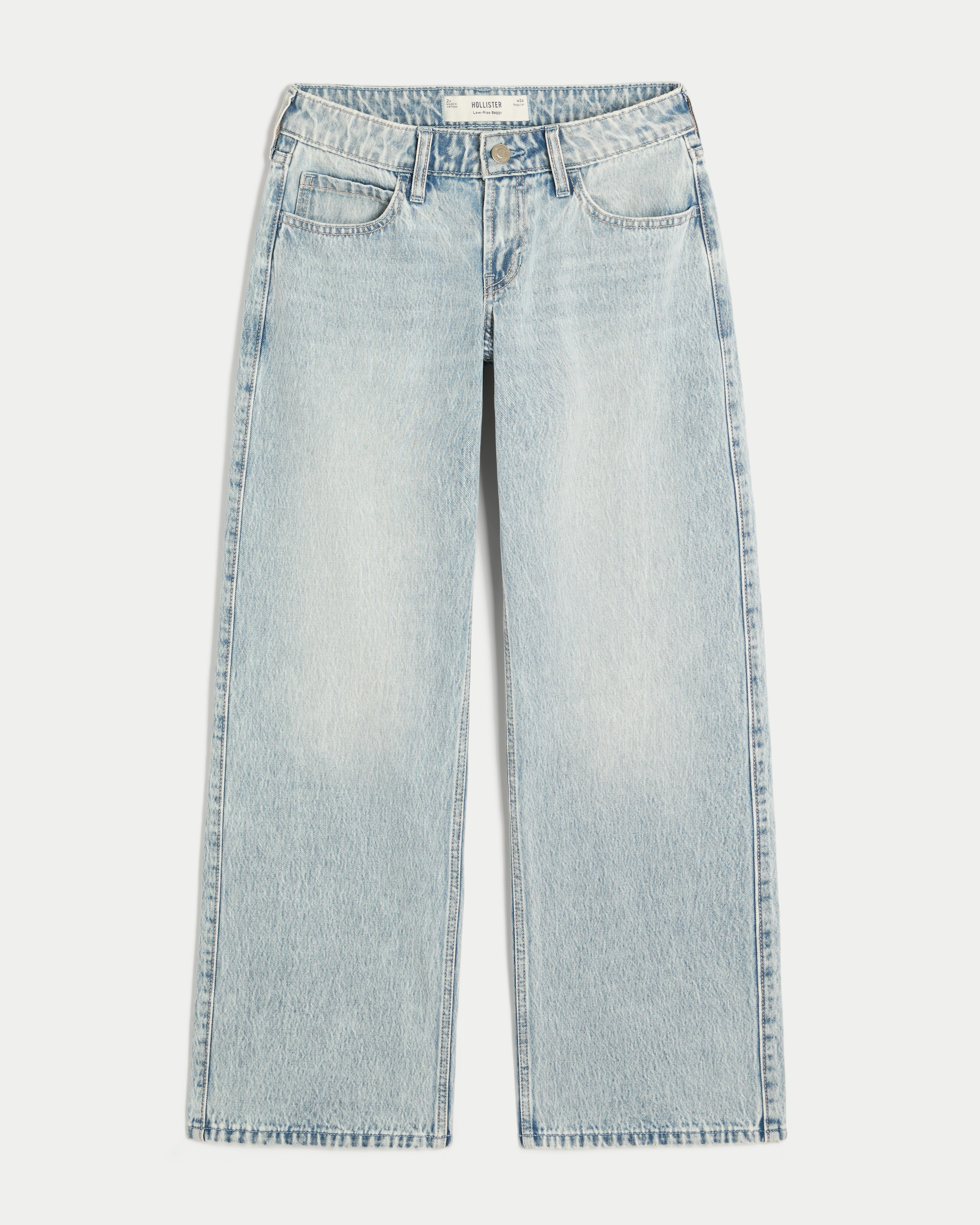 Low-Rise Light Wash Baggy Jeans | Hollister (US)