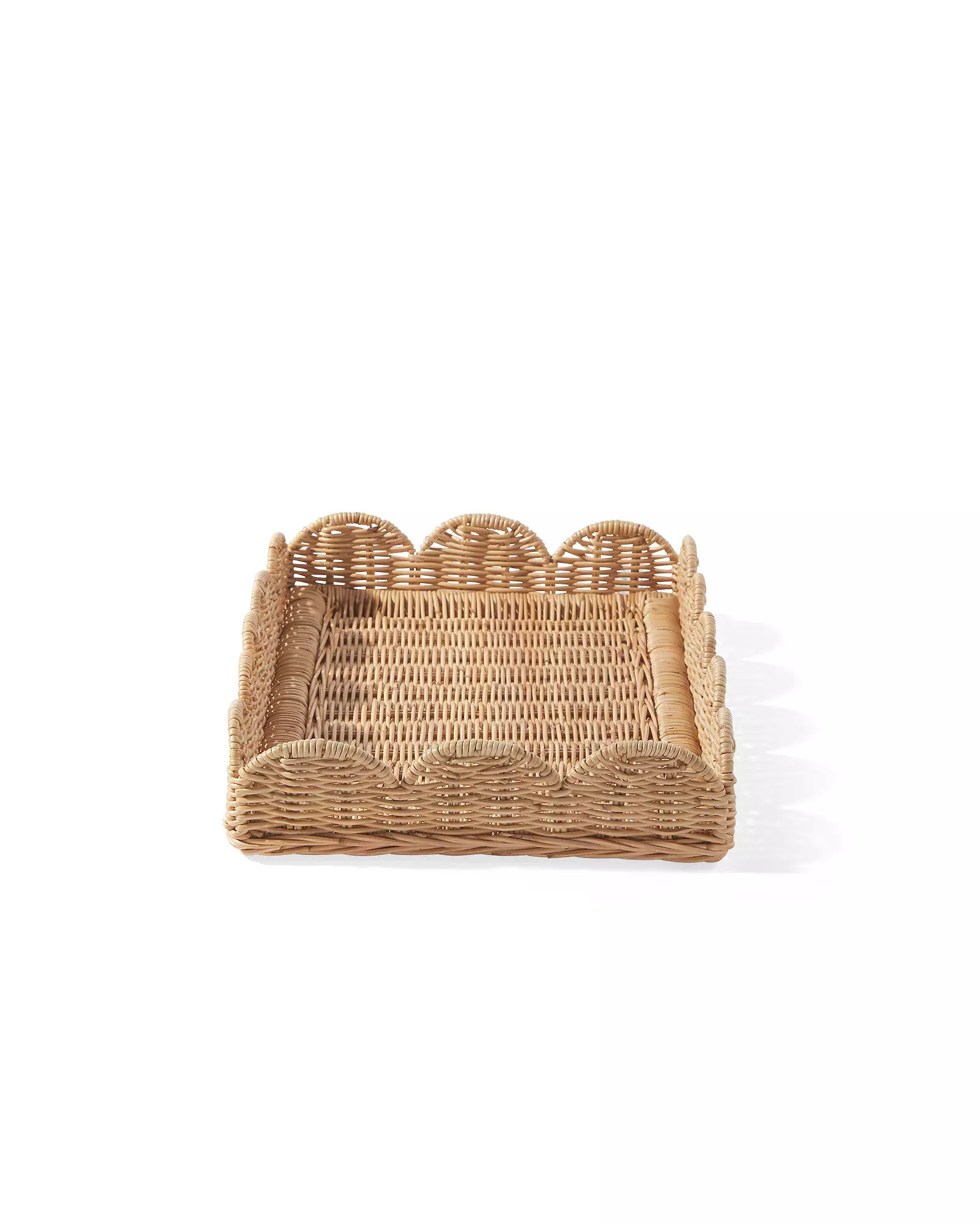 Scallop Rattan Tray | Serena and Lily