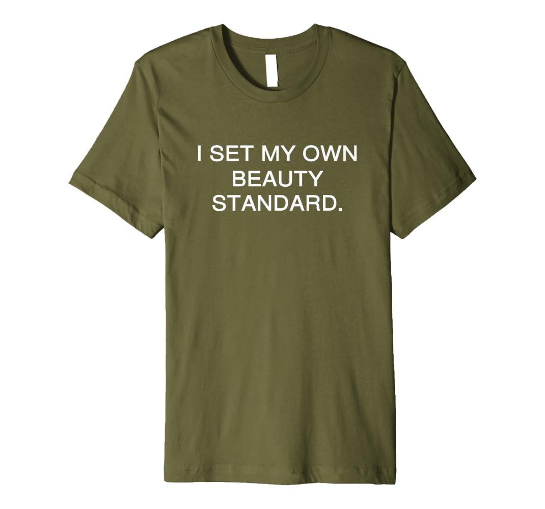 Funny I Set My Own Beauty Standard Slogan Graphic for Women Premium T-Shirt | Amazon (US)