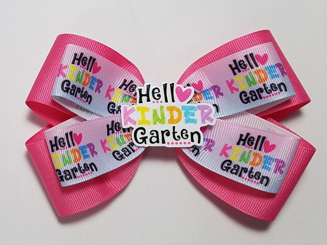 5 Kindergarten Hair Bow you Choose Solid Bow Color - Etsy | Etsy (US)