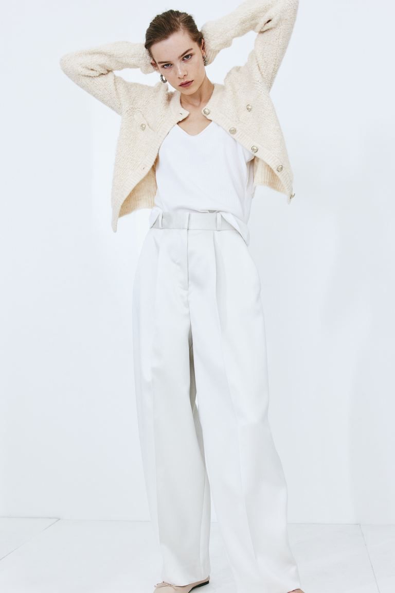 Bouclé cardigan - Cream - Ladies | H&M GB | H&M (UK, MY, IN, SG, PH, TW, HK)