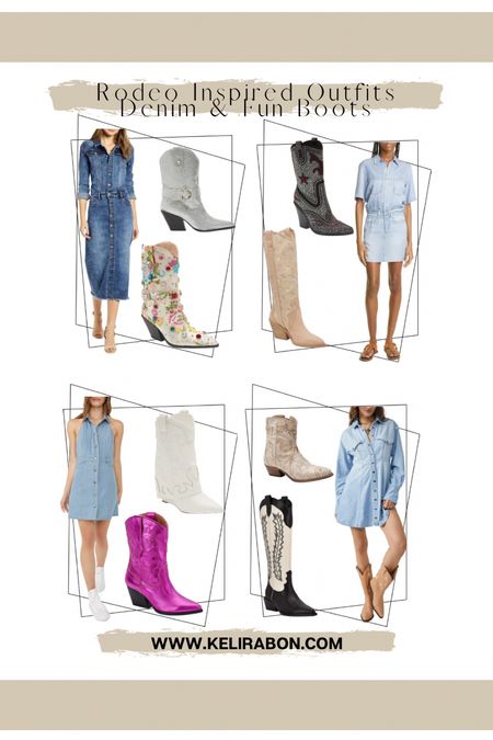 Rodeo inspired outfits - denim and fun boots 

Metallic boots, floral boots, white boots, ankle boots, two tone boots, 

#LTKshoecrush #LTKunder100 #LTKsalealert