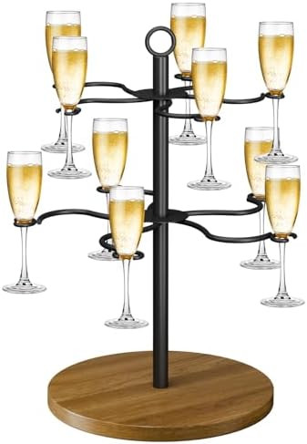 Cocktail Tree Stand, Champagne Tower 2-Tier Wine Glass Holder - Christmas Tree Drink Holder & Dri... | Amazon (US)