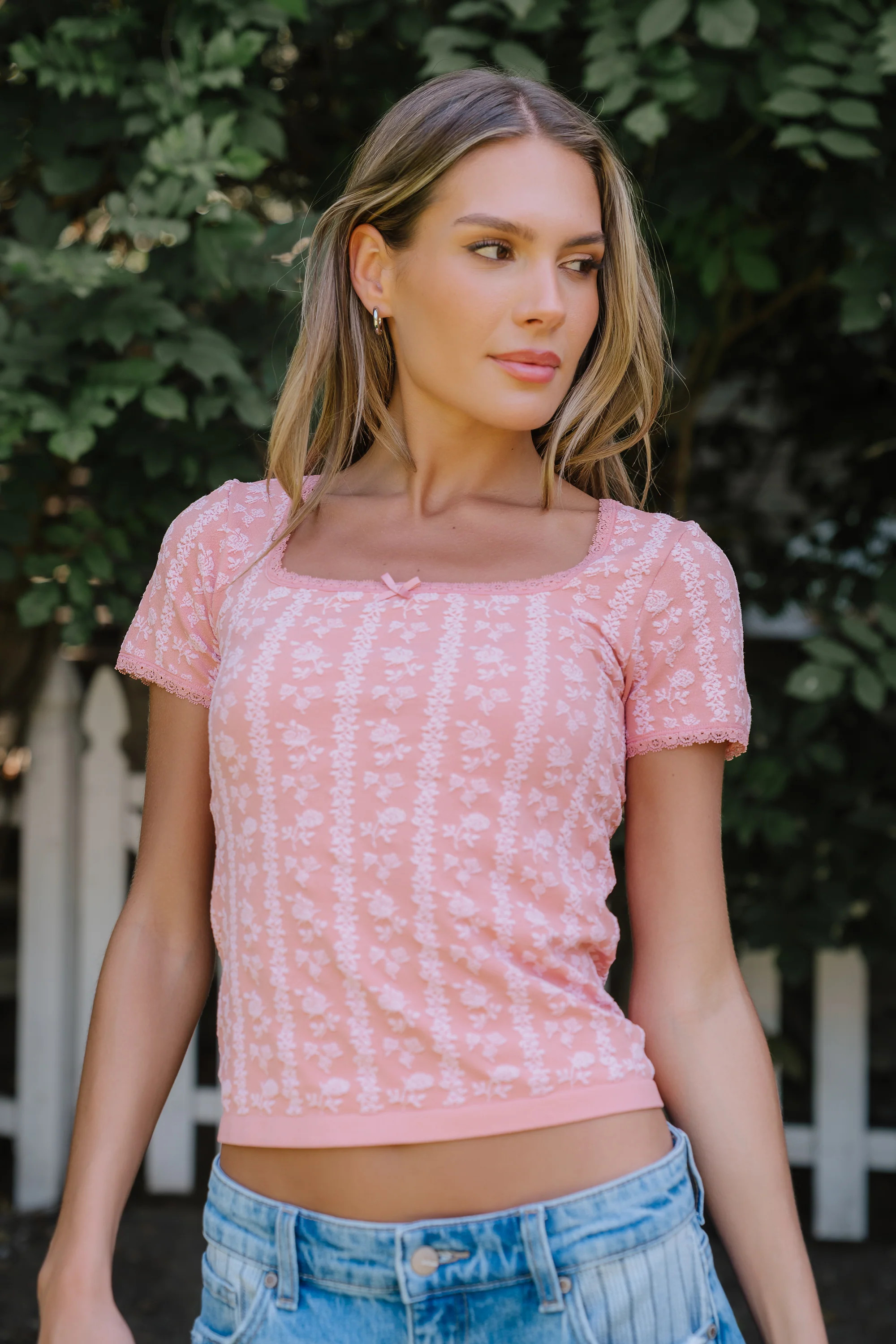 Juliet Floral Seamless Top in Rose | Böhme US