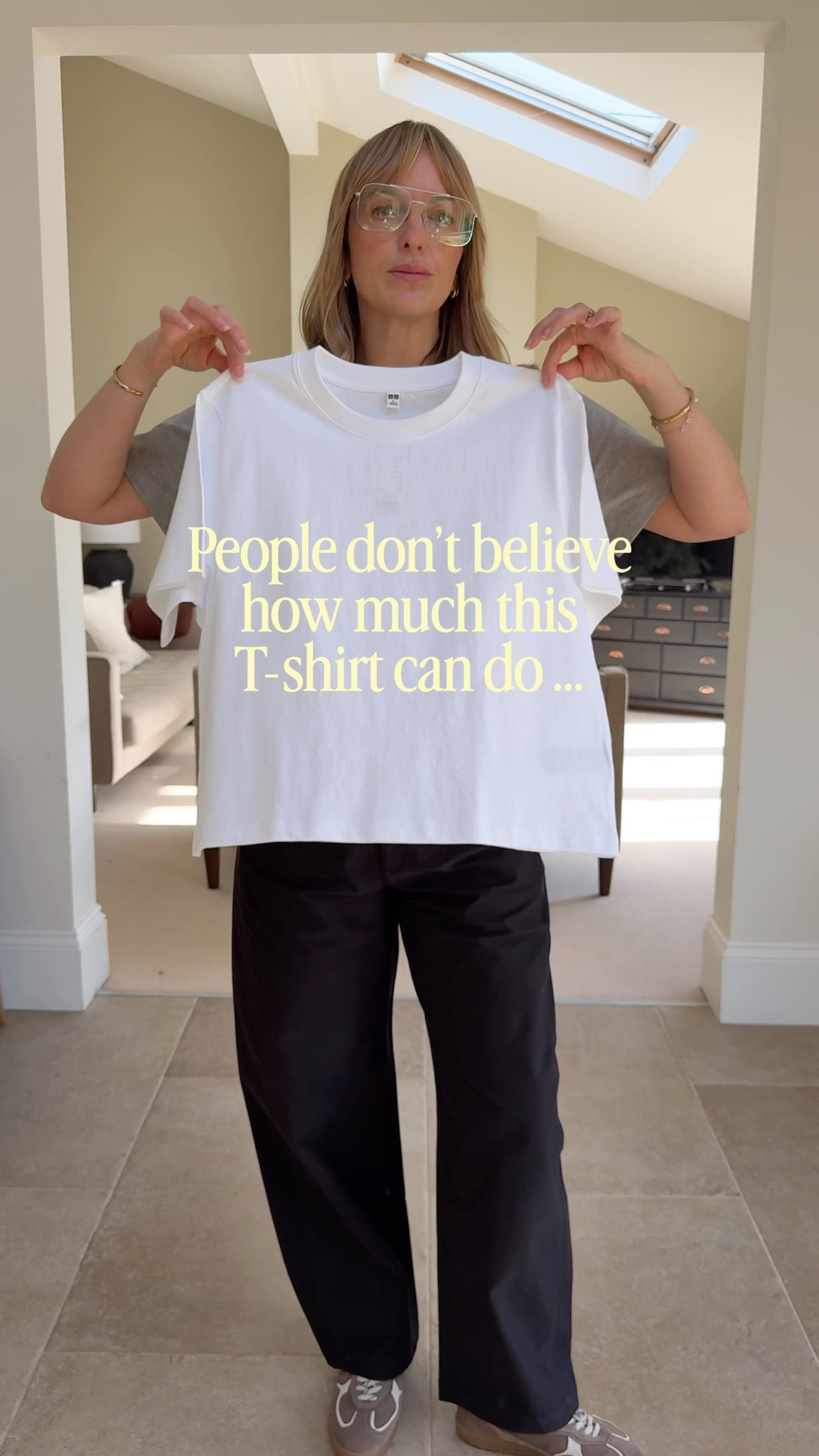 Just a little PSA…
People don’t believe how much this t-shirt can do ‘ 
Truth! It’s one piece I use over and over to style other items already in your wardrobe - it works with so much and it’s just come back in to stock (we’ve been waiting months!) 

It’s a wardrobe work horse allowing you to create outfits more easily ,like the glue you needed to pull pieces together. 
It’s relaxed, beautiful quality and an unbeatable price with 5 star reviews. 

The fit is boxy but not oversized , cropped but not showing anything which makes it so versatile. 

I wear a large and I’m a U.K. 14 5ft 7

Uniqlo t shirt 

#LTKstyletip #LTKsummer #LTKspring