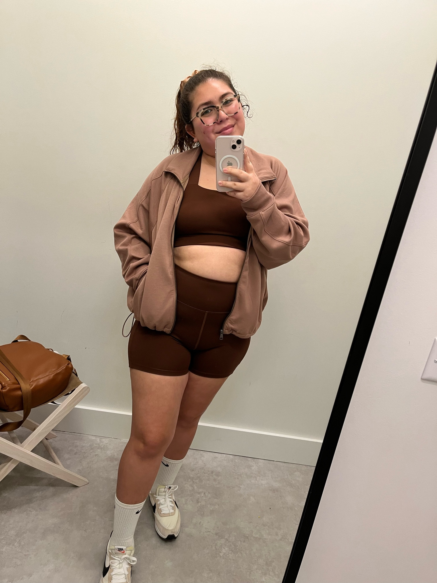 Wearing a Large in top & bottom. Compression fit but still comfy. Shoes are TTS.

#LTKFind #LTKcurves #LTKfit