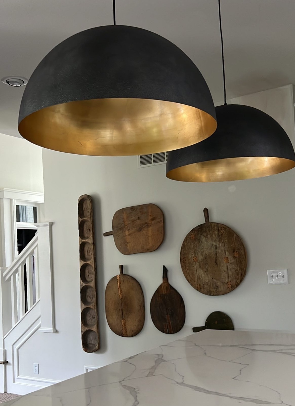 Finally got my dome pendant lights installed. They’re STUNNING people. They even took my 16 year old son’s breath away. I bought the LARGE ones. In love! 

#LTKhome #LTKstyletip #LTKFind