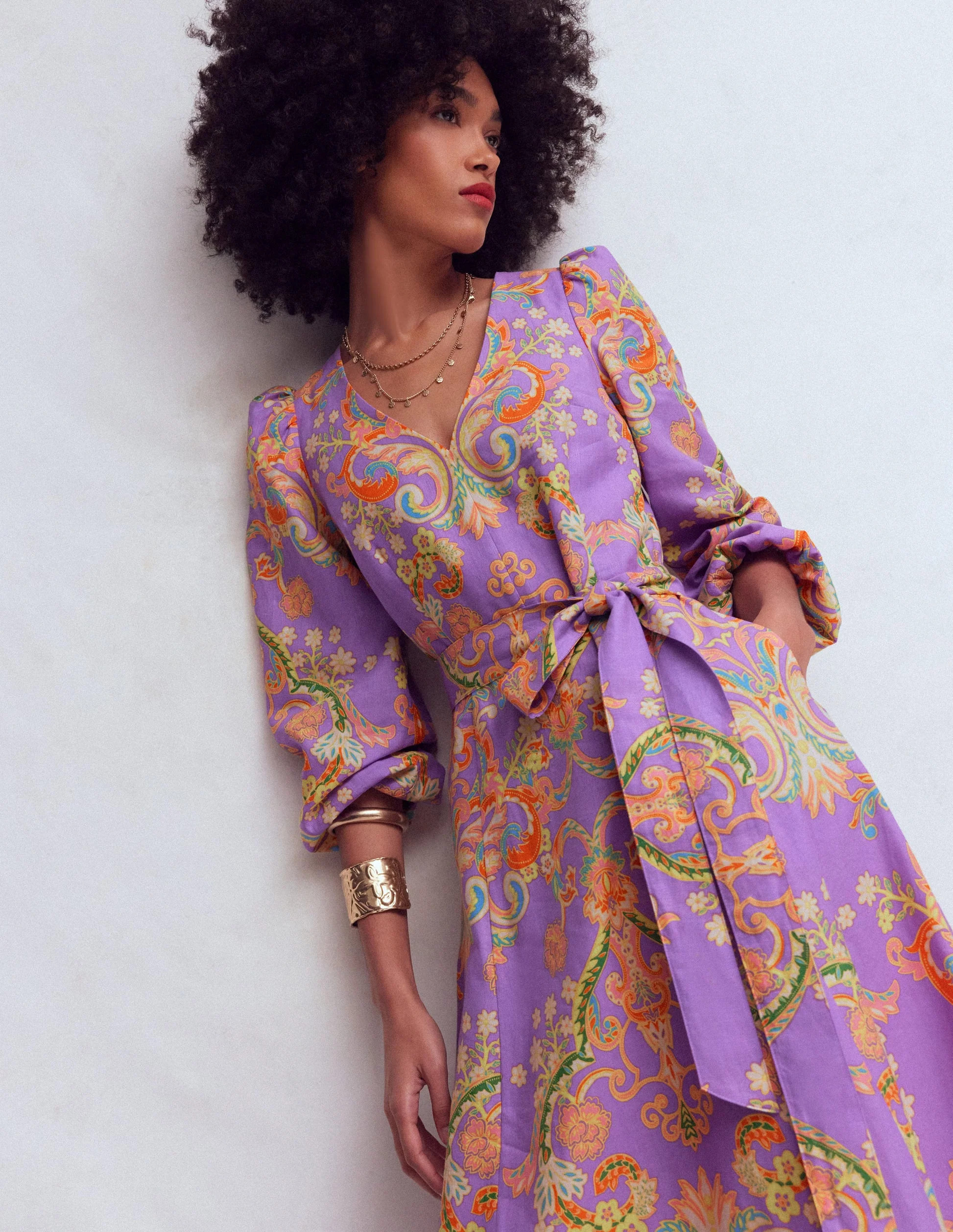 Florence Linen Blend Dress-Multi Enchanting Bouquet | Boden (US)