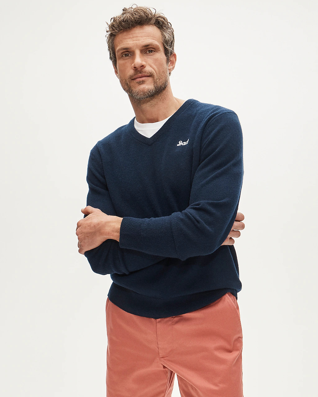 Cashmere V-neck "Dad" sweater | J. Crew US