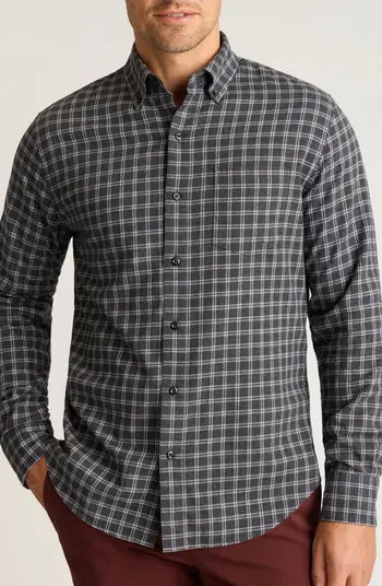 Bonobos Everyday Outline Check Lightweight Cotton Stretch Flannel Button-Down Shirt | Nordstrom | Nordstrom
