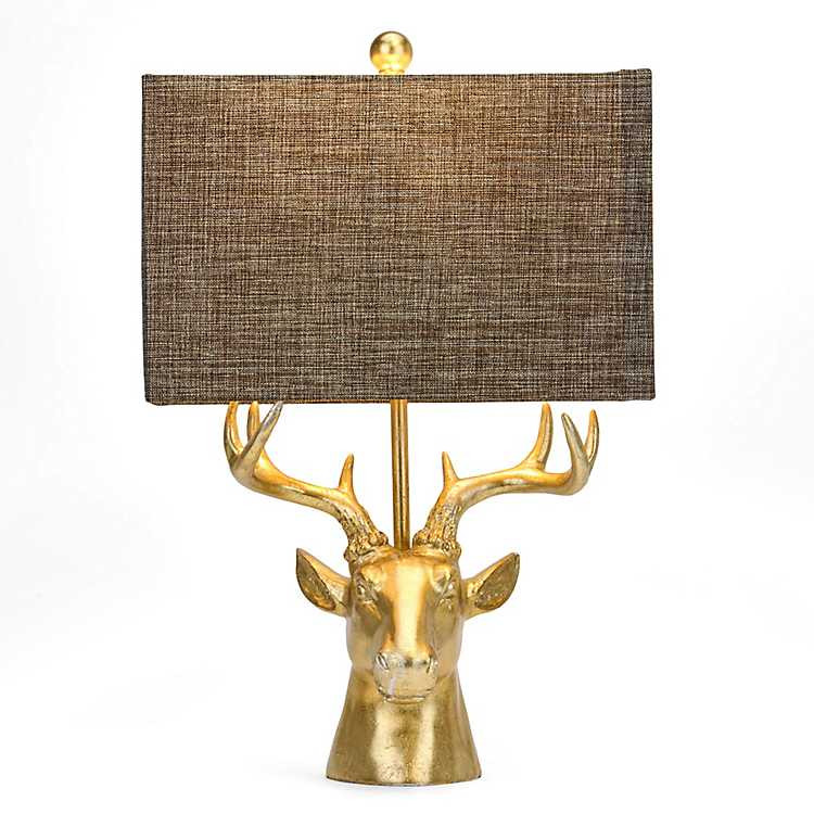 Gold Leaf Reindeer Table Lamp | Kirklands