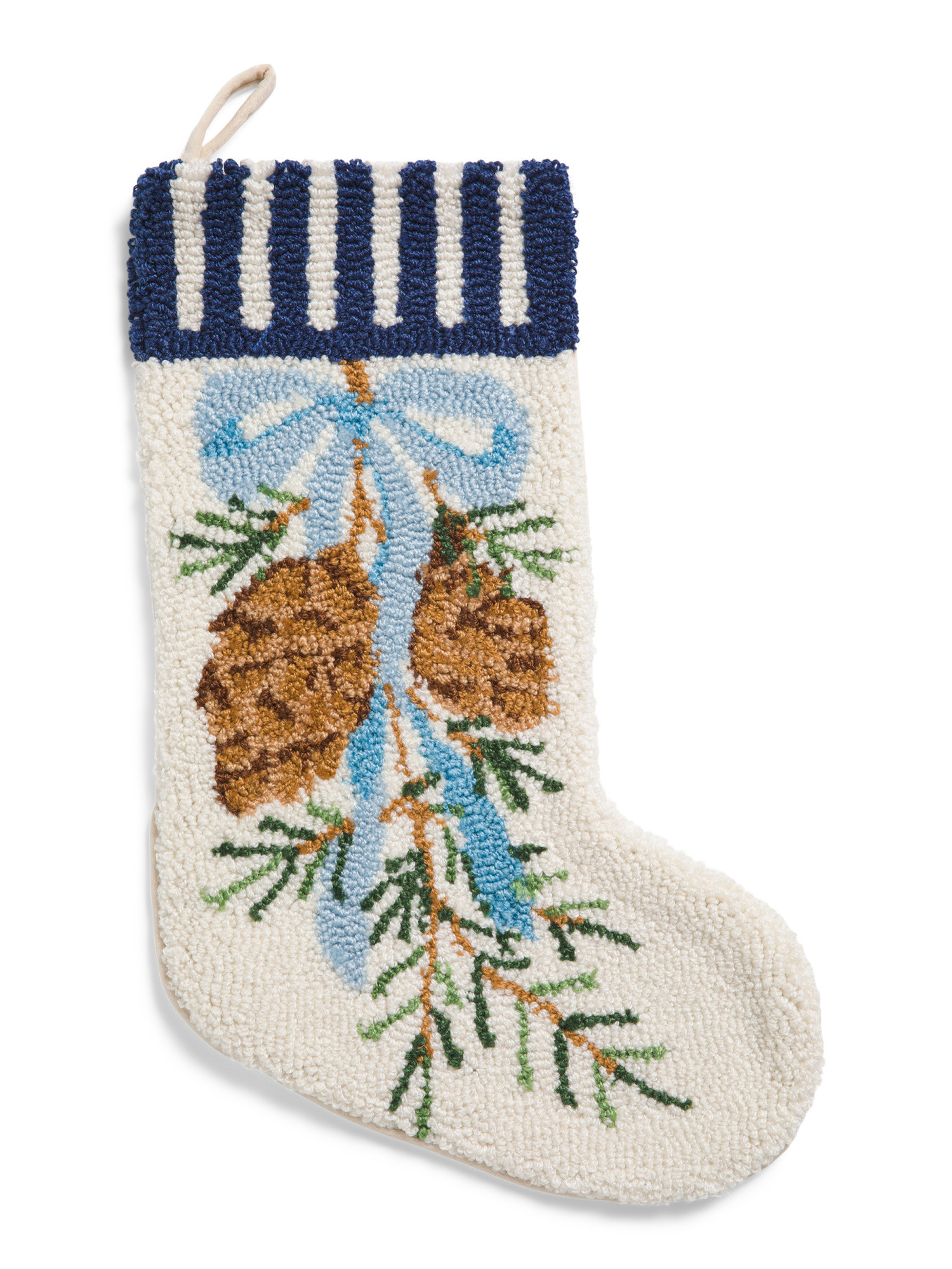 12x20 Preppy Pinecone Hooked Stocking | Marshalls