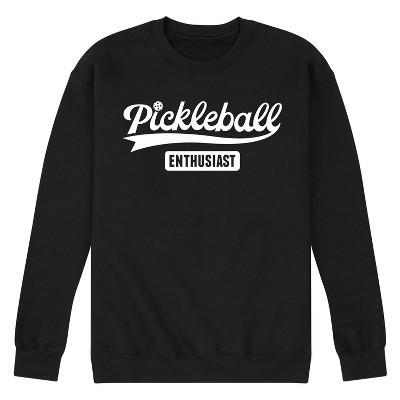Men's Instant Message Pickleball Enthusiast Graphic Fleece Sweatshirt - Black - Small | Target