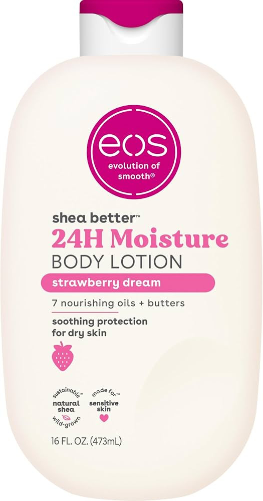 eos Shea Better Body Lotion Strawberry Dream, 24-Hour Moisture Skin Care, Lightweight & Non-Greas... | Amazon (UK)