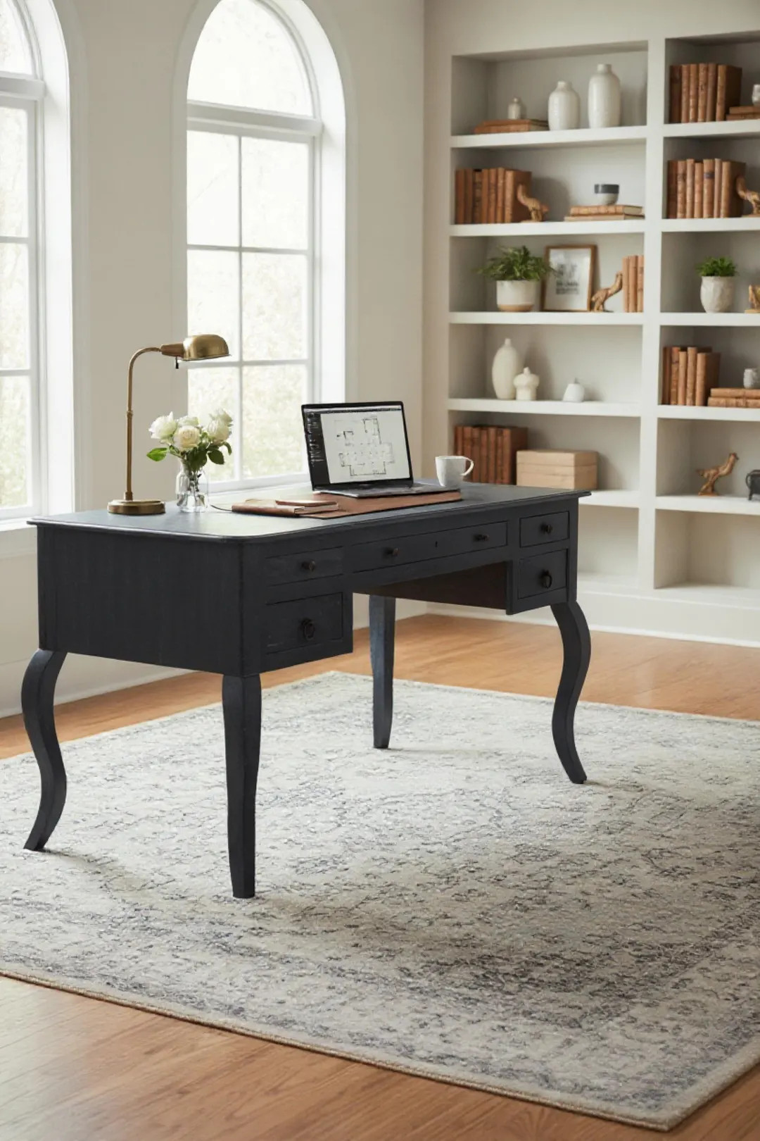 Queen Anne Desk Secretary Country French Den Bedroom Library Vanity Home Office | Etsy (US)